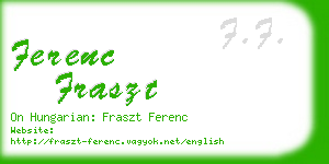 ferenc fraszt business card